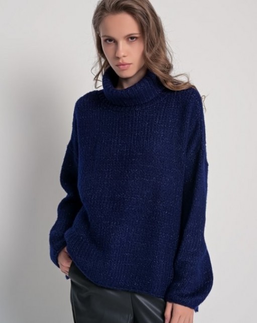 Aggel Knitwear Blend Sweater Medium Navy