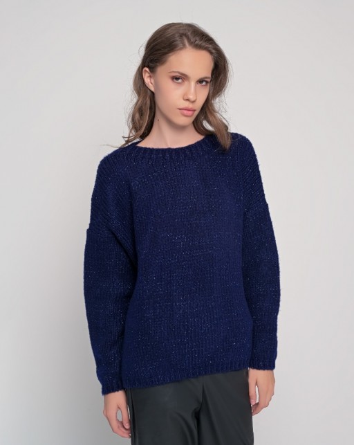 Aggel Knitwear Blend Sweater Navy