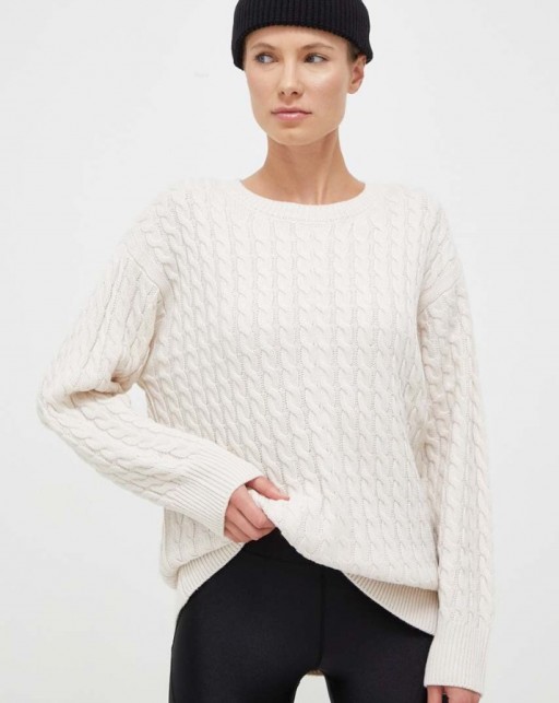 DKNY Cozy Cable Knit Sweater Beige