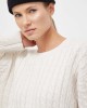 DKNY Cozy Cable Knit Sweater Beige