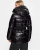 DKNY Hooded Belted Jacket Black