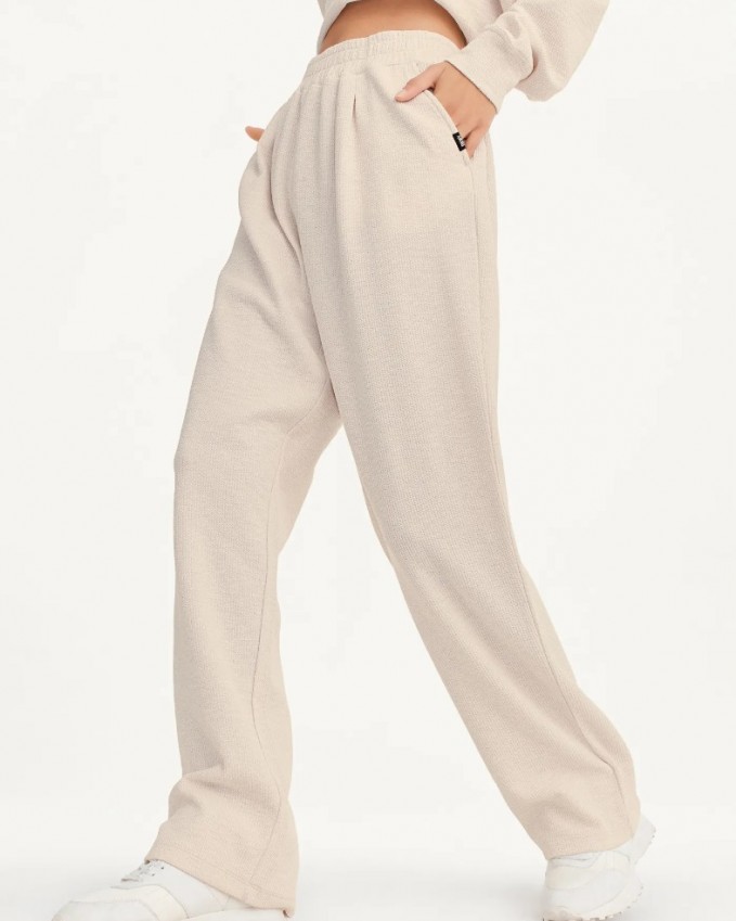 DKNY Tech Slub Relaxed Trouser With Pockets Beige