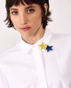 Dixie Long Sleeve Shirt with star applied White