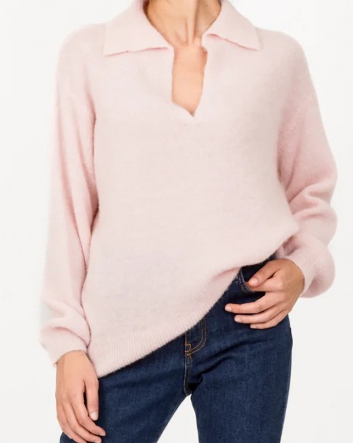 Dixie V-Neck Sweater Rosa