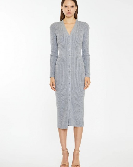 Glamorous Down Knitted Midi Dress Grey