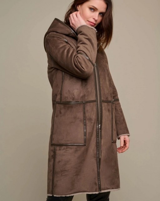 Rino & Pelle Ova reversible coat Taupe