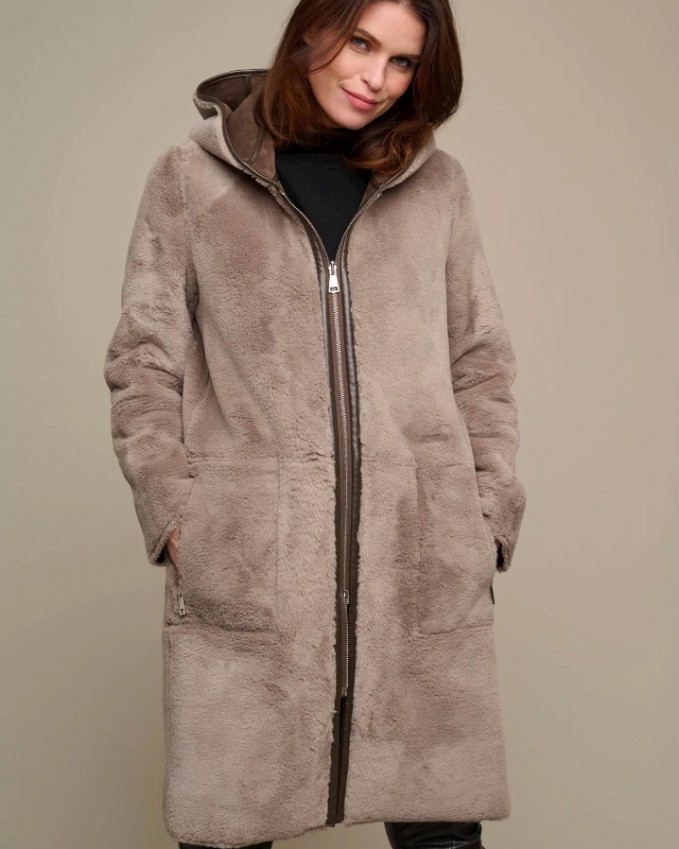 Rino & Pelle Ova reversible coat Taupe